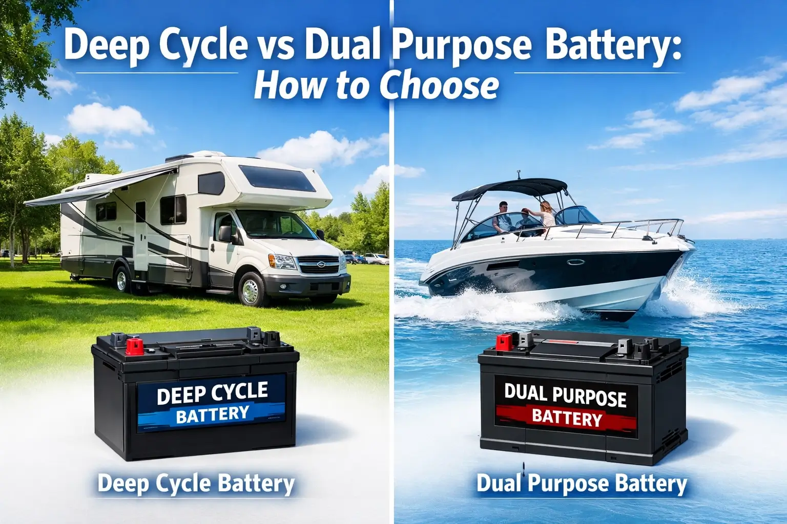 Deep Cycle versus Dual Purpose-batterij: hoe te kiezen